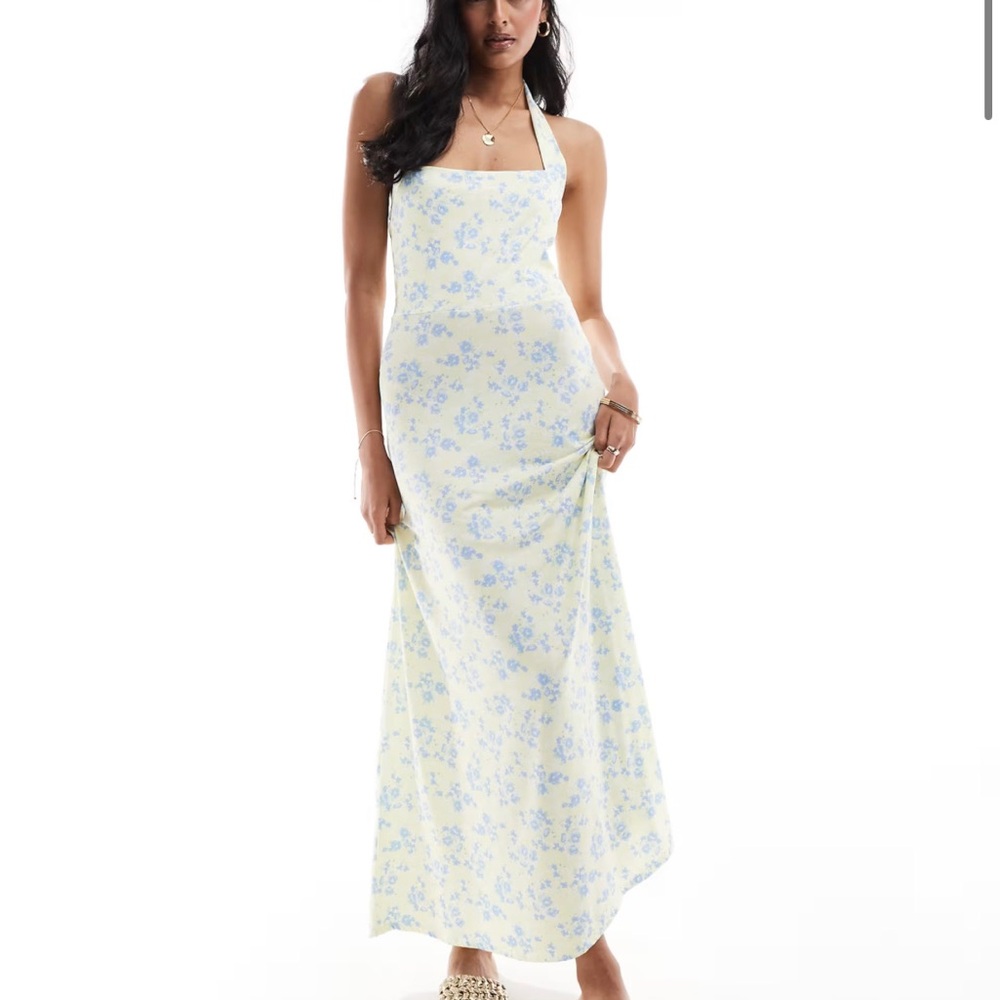 ASOS DESIGN halter full skirt midi dress